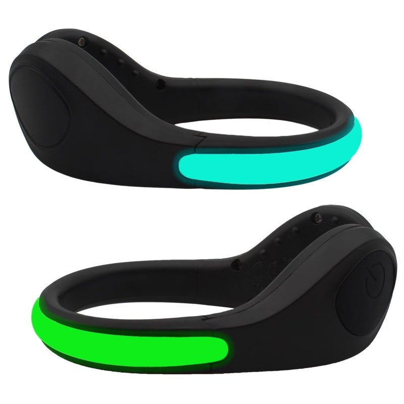 Benvo Shoe Clip Lights (2 Pack) Reflective Safety Night Running Gear for Runners Joggers Bikers Walkers, Color Changing RGB Strobe and Steady Color Flash Mode, Water Resistant and Bonus Screw Driver - Image 1